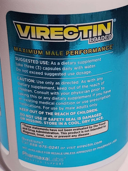 Virectin Loaded 90 Capsules (1 Bottle) – Male Enhancement Supplement