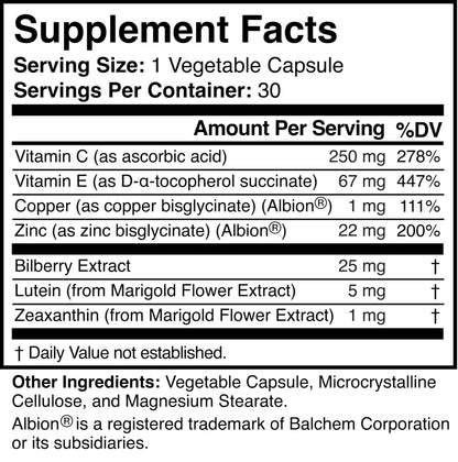 Visigard - Natural Eye & Vision Support Supplement | Non-GMO, Vegan, Gluten-Free | 30 Capsules BritishVita | Premium UK Vitamins & Wellness Supplements