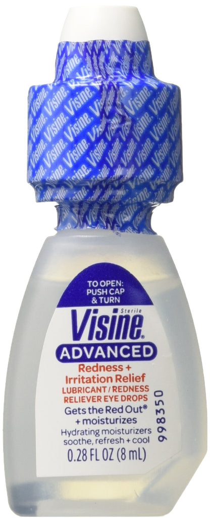 Visine Advanced Relief Eye Drops, 0.28 fl oz – Redness & Dry Eye