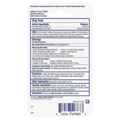 Visine Advanced Relief Redness Reliever Eye Drops, 0.28 oz | Compact Redness-Relief for Eyes