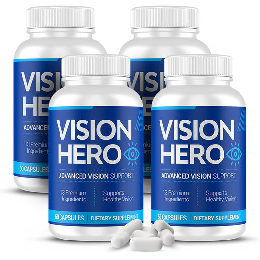 Vision Hero Advanced Vision Support – 60 Capsules Eye Health Supplements (Pack of 4) BritishVita | Premium UK Vitamins & Wellness Supplements