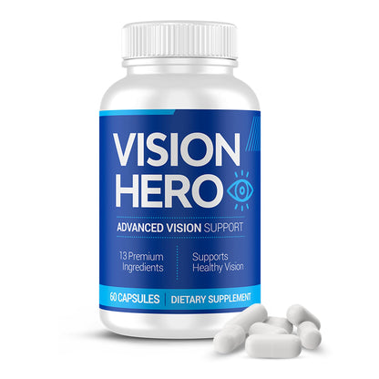 Vision Hero Advanced Vision Support – Eye Health Supplements for Adults (60 Capsules)