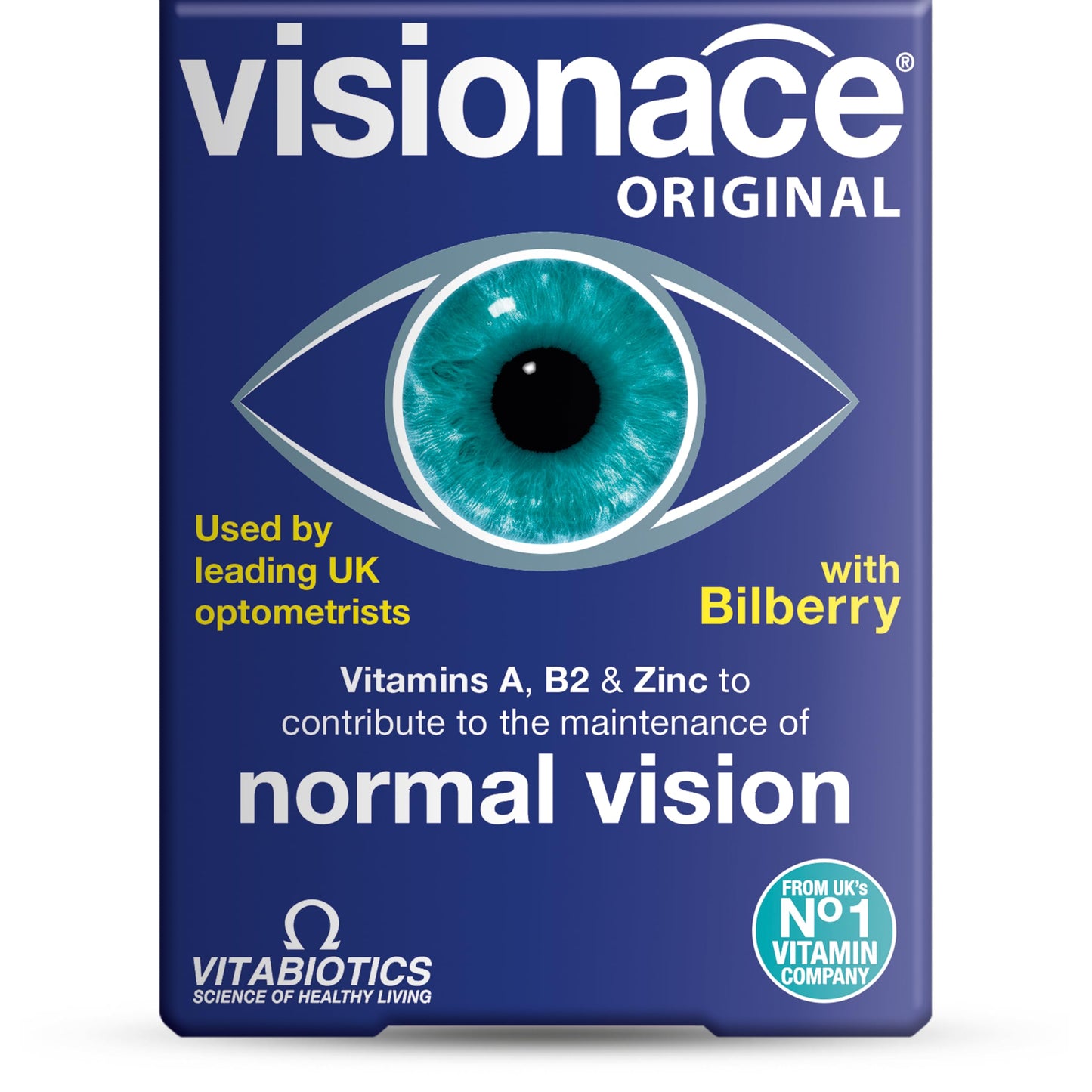 Vitabiotics Visionace Original – Nutritional Multivitamin for Normal Vision | Vitamins A, B2 & Zinc – 30 Tablets