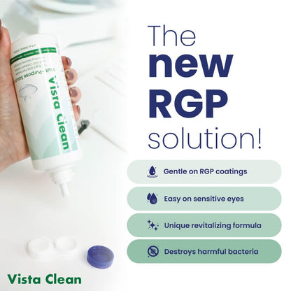 Vista Clean Multi-Purpose Solution for Scleral & GP Lenses – 3.4 oz with Lens Case