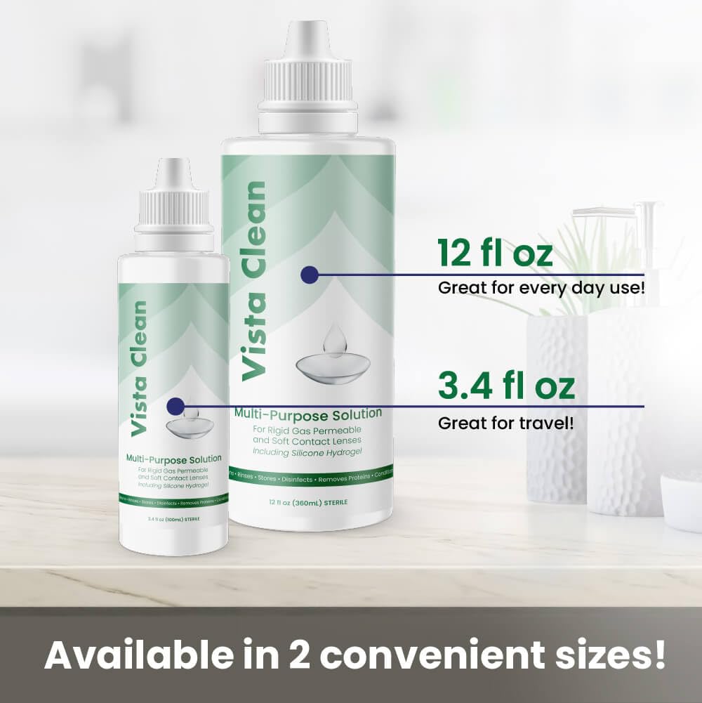 Vista Clean Multi-Purpose Solution for Scleral & GP Lenses – 3.4 oz with Lens Case