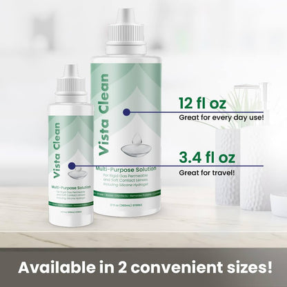 Vista Clean Multi-Purpose Solution for Scleral & GP Lenses – 3.4 oz with Lens Case