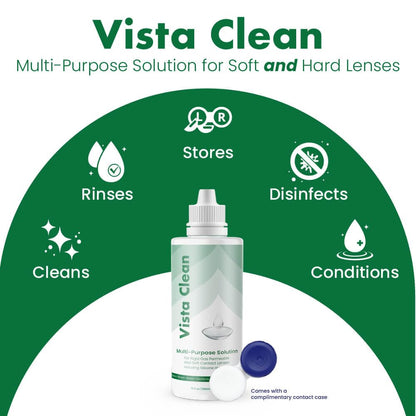 Vista Clean Multi-Purpose Solution for Scleral & GP Lenses – 3.4 oz with Lens Case
