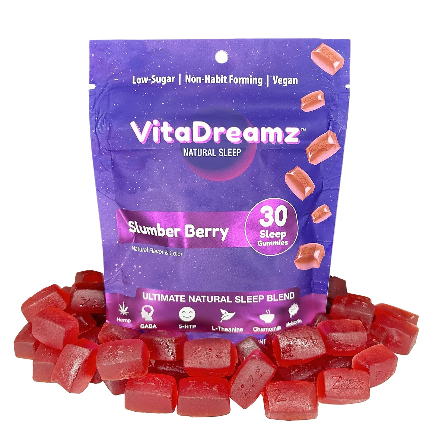 VitaDreamz Melatonin Gummies for Sleep - Natural Sleep Aid, 30 Count
