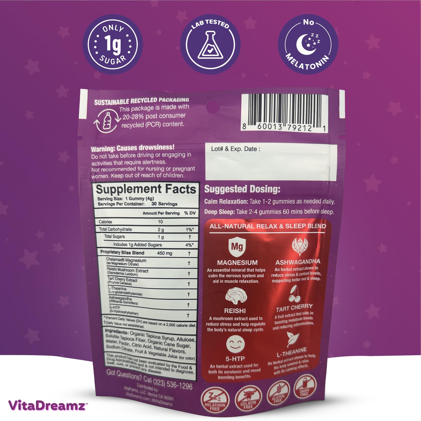VitaDreamz Sleep Gummies | Ashwagandha & Tart Cherry Sleep Aids