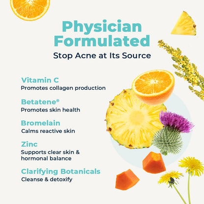 VitaMedica Clear Skin Vitamin Formula | Noncystic Acne Supplement for Clear Complexion | 60 Count