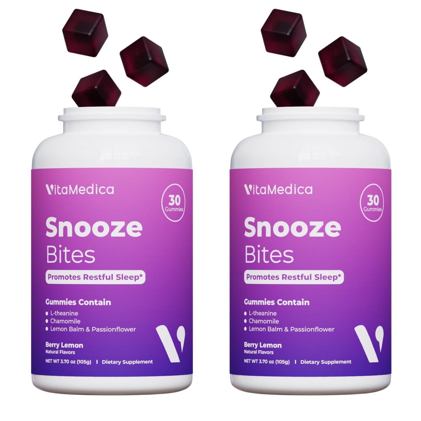 VitaMedica Snooze Sleep Gummies - Melatonin-Free Sleep Aid for Adults | 60 Count (2 Pack)
