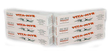 Vita-Myr Zinc+ Toothpaste 4 oz (Pack of 6) – Sugar Free, Fluoride Free, Made in USA