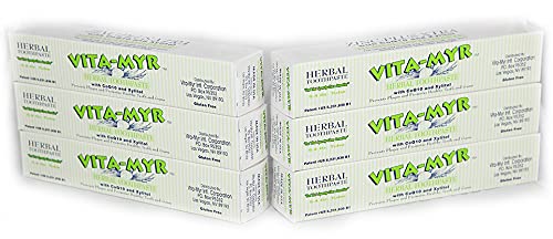 Vita-Myr Zinc+ Toothpaste – No Sugar, No Fluoride, Gluten Free, SLS Free – Made in USA | 5.4 oz Pack of 6