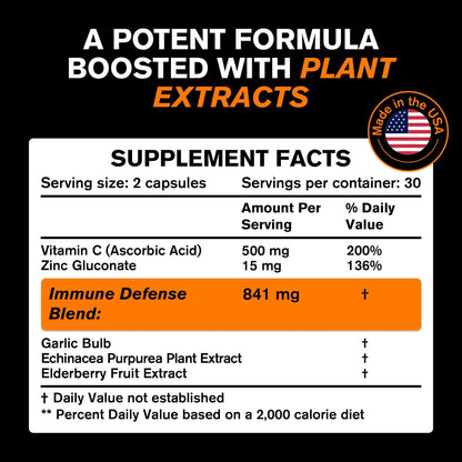 VitaRaw Immune Support Vitamins – Elderberry, Zinc, Vitamin C & Garlic for Adults