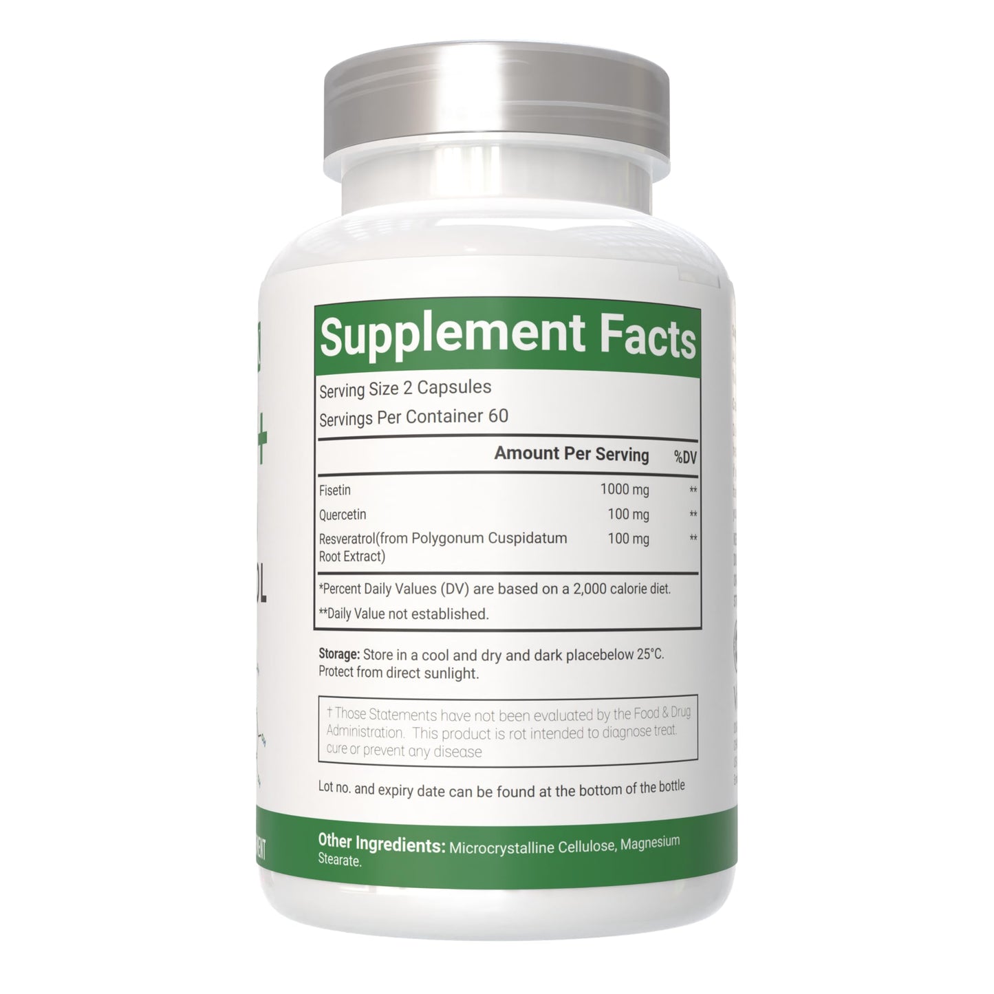 VitaCosmoX Fisetin Quercetin Resveratrol Supplement – 1,200 mg, 120 Veggie Capsules | Non-GMO & Gluten Free
