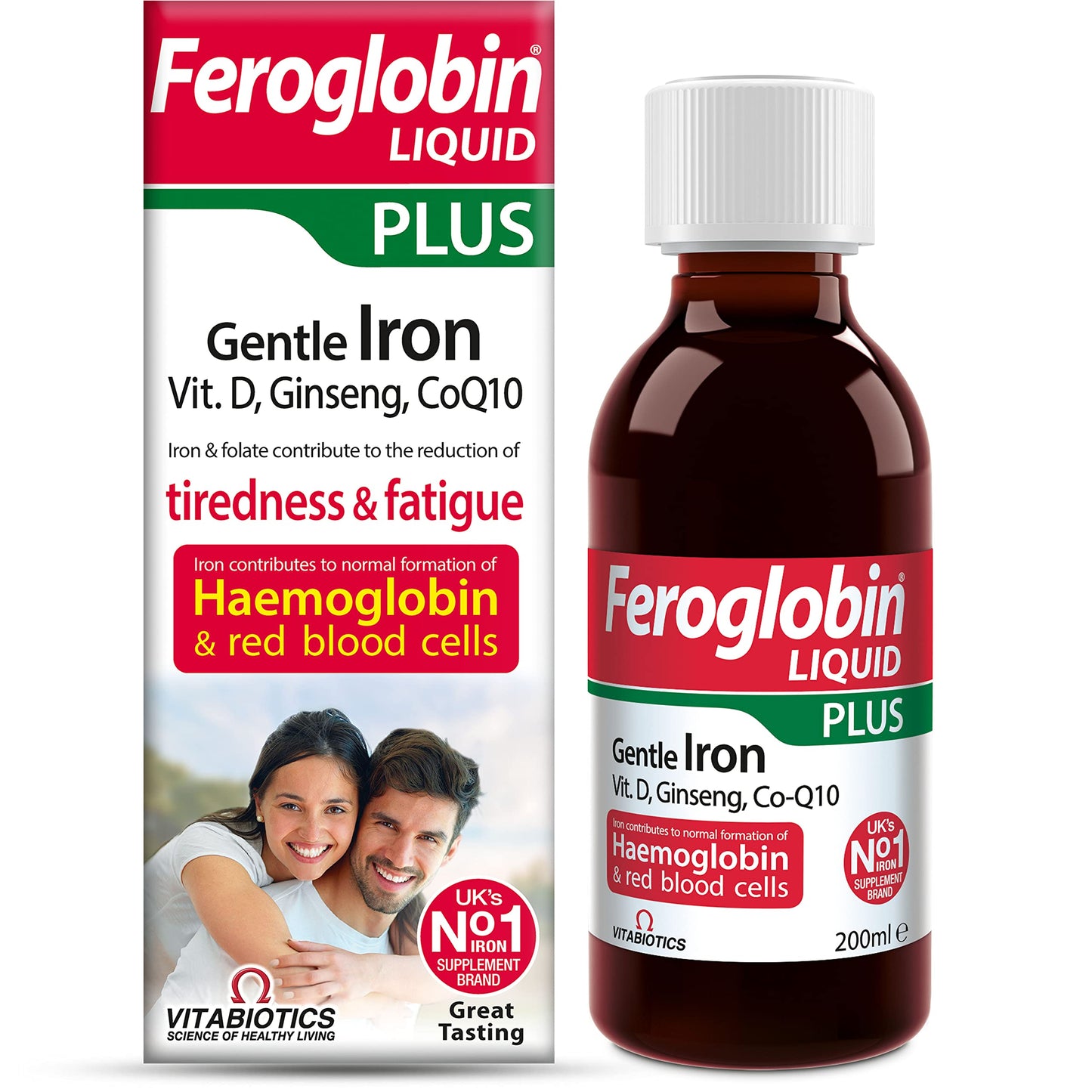 Vitabiotics Feroglobin 200ml Plus Liquid – Iron Supplement with Co-Q10