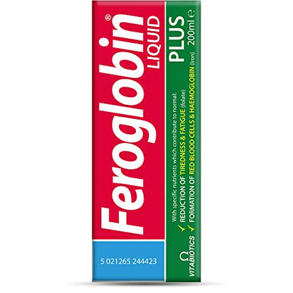Vitabiotics Feroglobin 200ml Plus Liquid – Iron Supplement with Co-Q10