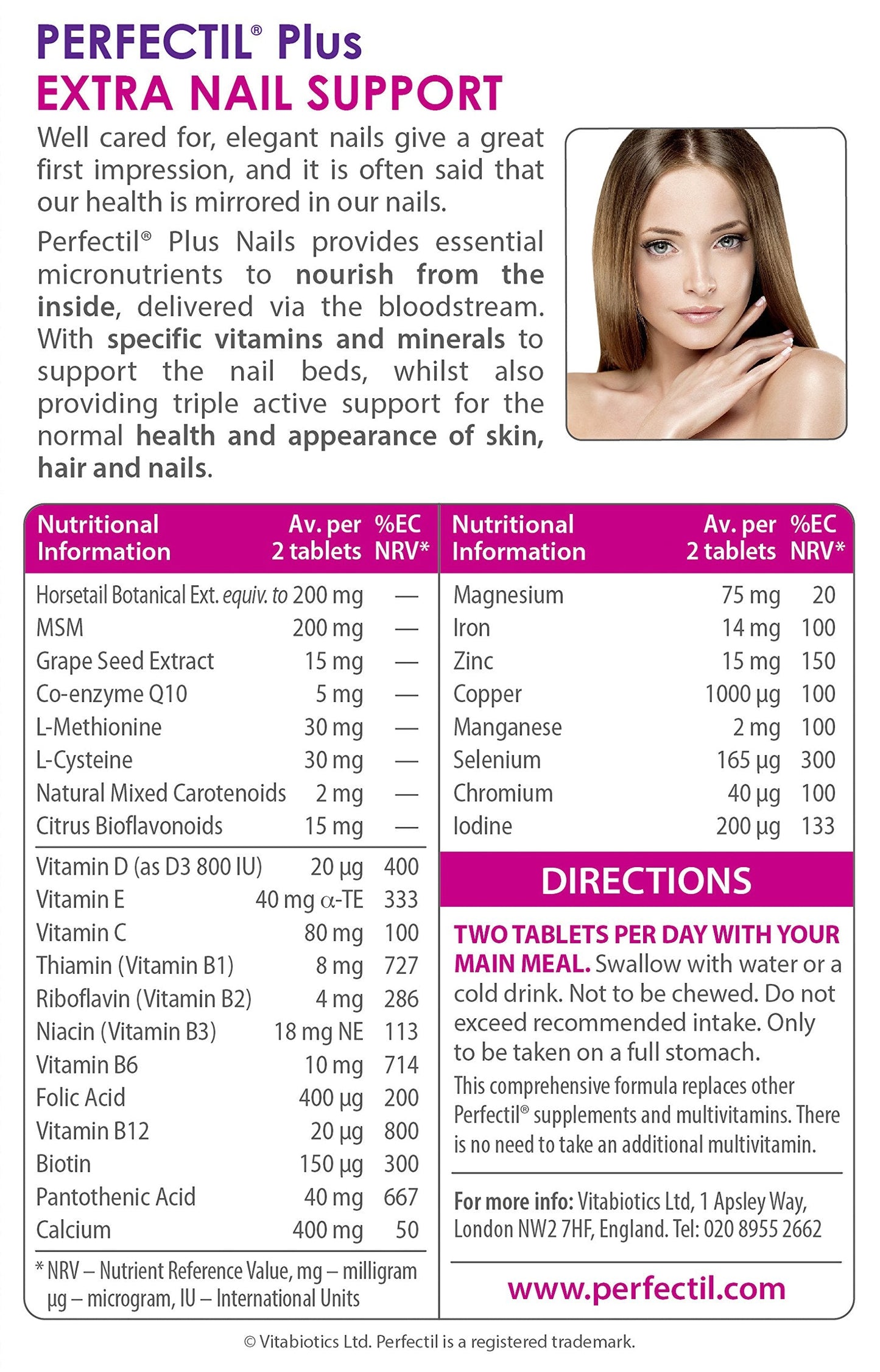 Vitabiotics Perfectil Plus Nails Extra Support – 60 Tablets | Nails, Skin & Hair