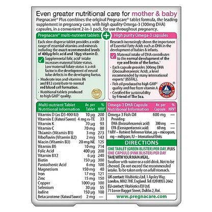 Vitabiotics Pregnacare Plus Omega-3-56 Tablets | UK Pregnancy Formula