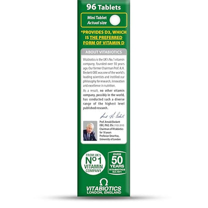 Ultra Vitamin D Tablets by Vitabiotics – 96 (Vitamin D3) for Immune & Bone Health