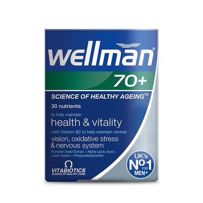 Vitabiotics Wellman 70+ 30 Tabs – Comprehensive Multivitamin for Men 70+