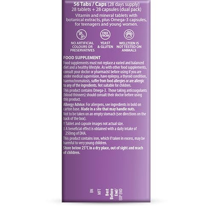 Vitabiotics Wellteen Her Plus Omega-3 – Advanced Nutrition for Teens 13-19