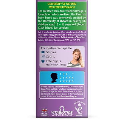 Vitabiotics Wellteen Her Plus Omega-3 – Advanced Nutrition for Teens 13-19