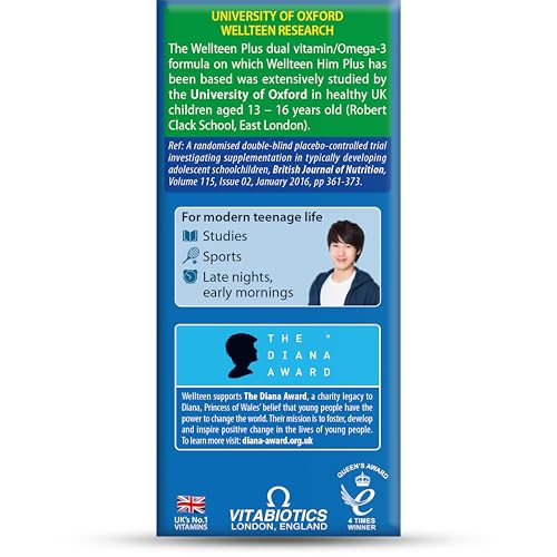 Vitabiotics Wellteen Him Plus Omega-3 for Teens 13-19 | 56 Tablets