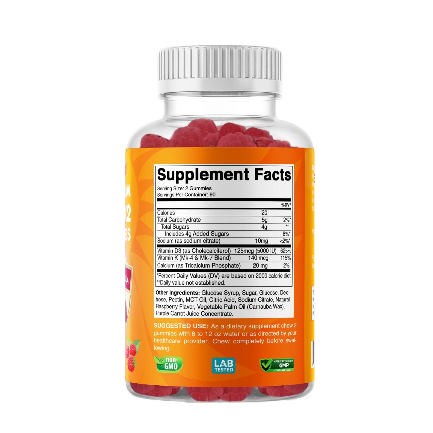 Vitabod Vitamin D3 + K2 Gummies – 180 Vegan for Bone & Heart Health