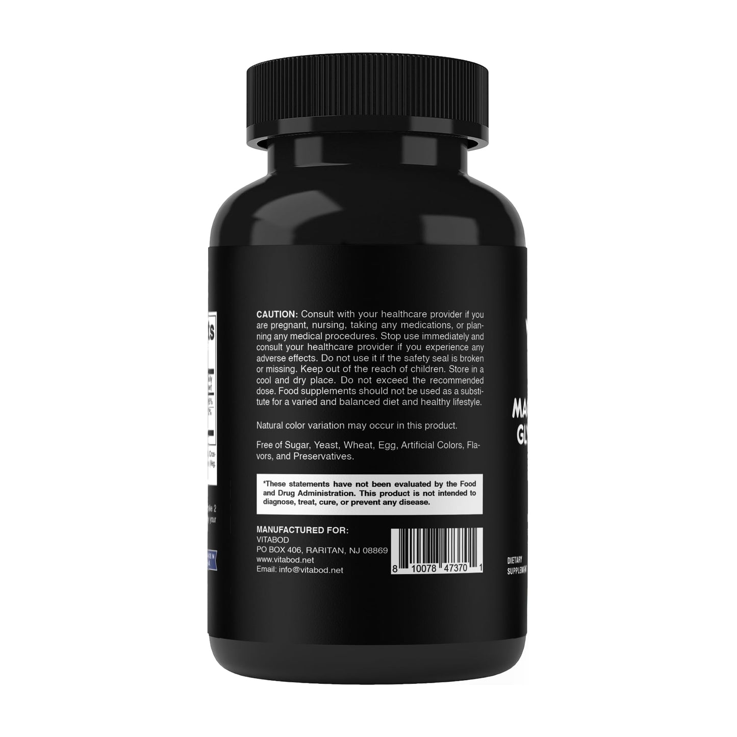 Vitabod Magnesium Glycinate 1000 mg – 180 Tablets (Pack of 2) Chelated Magnesium for Muscle & Heart Health