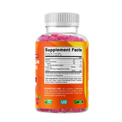 Vitabod Extra Strength Magnesium Gummies – 340 mg | 120 Gummies – Supports Nerve, Muscle & Bone Health