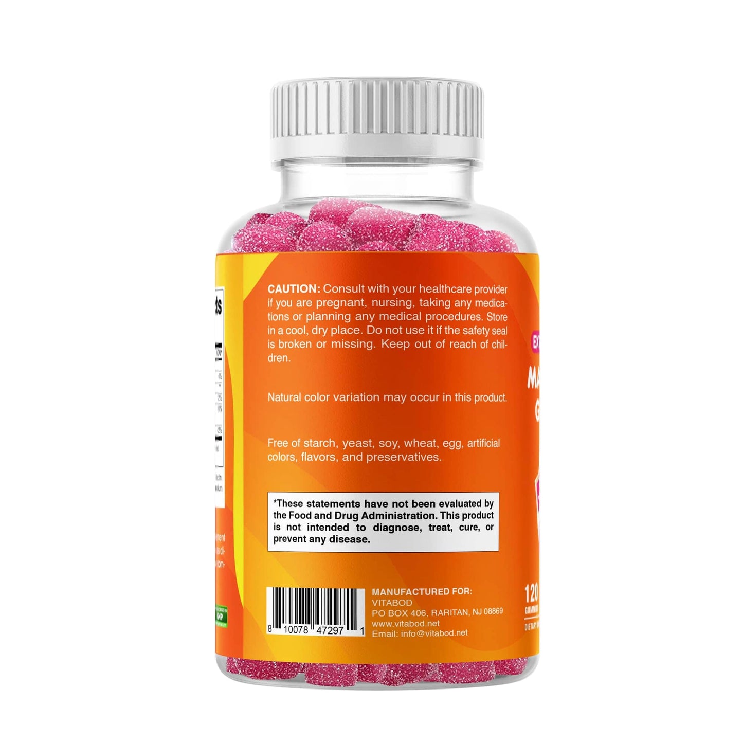 Vitabod Extra Strength Magnesium Gummies – 340 mg | 120 Gummies – Supports Nerve, Muscle & Bone Health