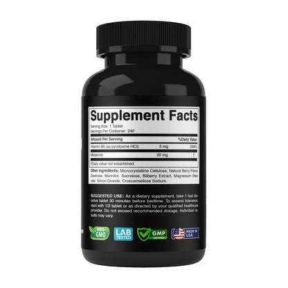 Vitabod Melatonin 20 mg – 240 Fast-Dissolve Tablets | Berry Flavor, Vegetarian & Non-GMO