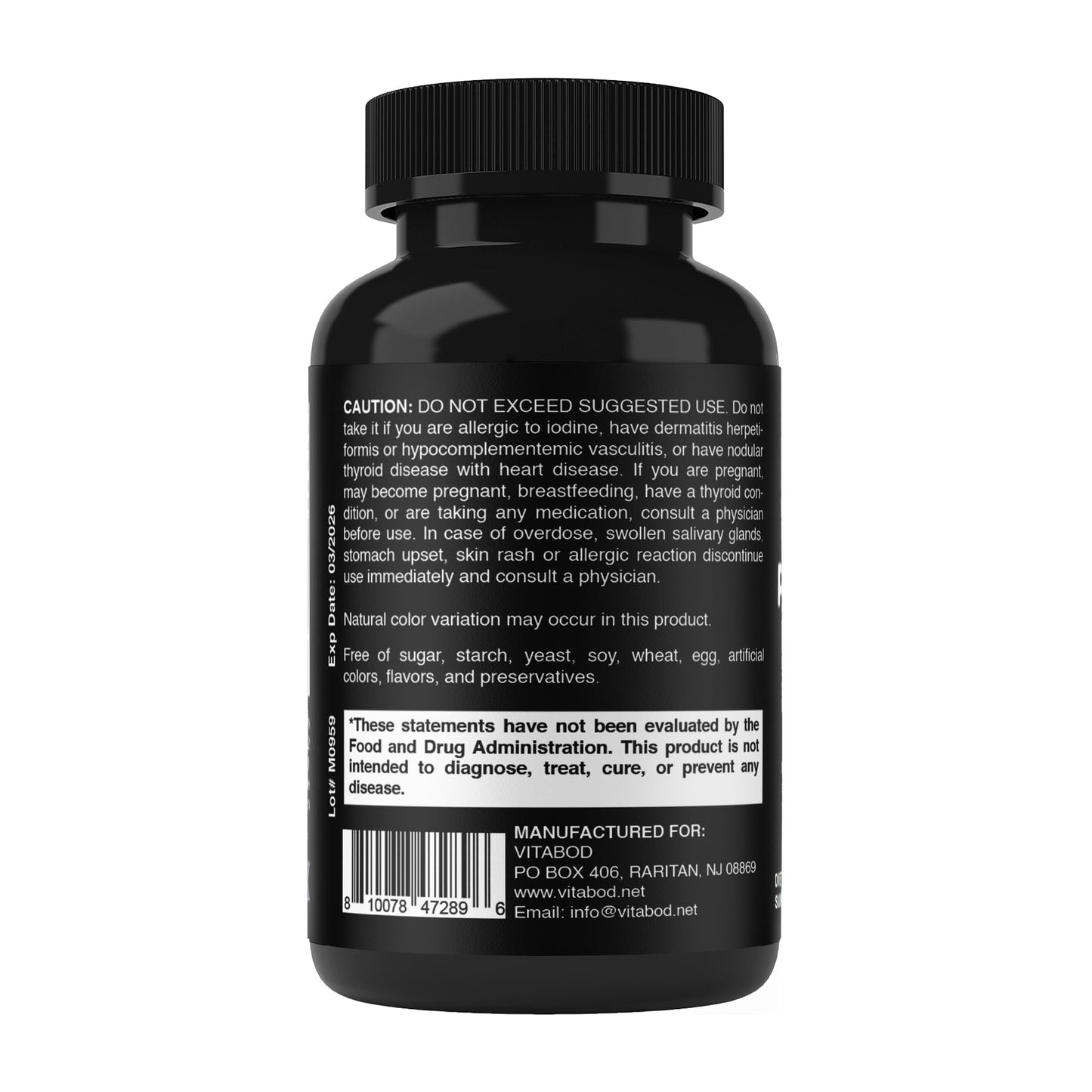 Vitabod Potassium Iodide 130 mg - 150 Tablets (2 Bottles) | Made in USA
