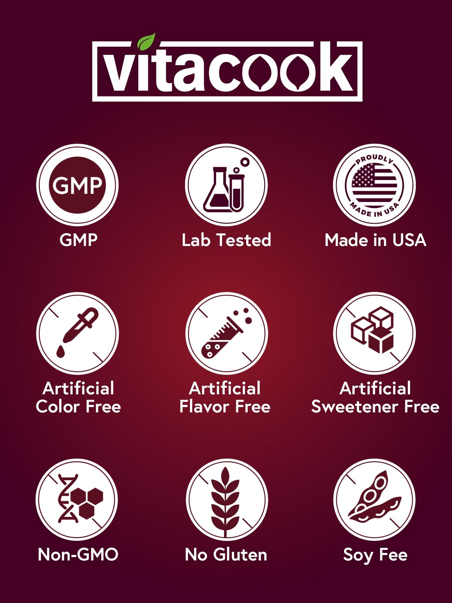 Vitacook Iron Supplement – 65mg Iron + 250mg Vitamin C | Gluten Free