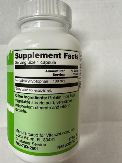 Vitacost 5-HTP 100 mg - 240 Capsules | Mood Support