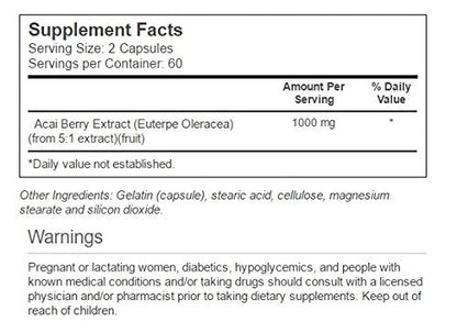 Vitacost Acai Berry Extract 1000 mg per Serving | 120 Capsules