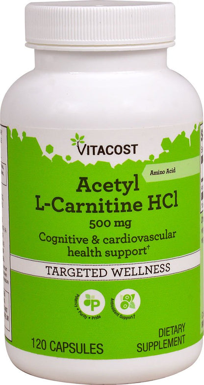Vitacost Acetyl L-Carnitine HCl 500 mg - 120 Capsules