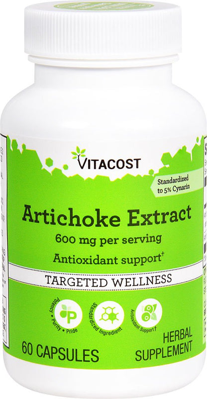 Vitacost Artichoke Extract - Standardized 600 mg per Serving - 60 Capsules