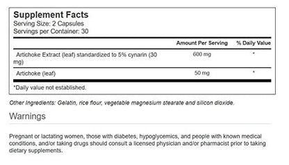 Vitacost Artichoke Extract - Standardized 600 mg per Serving - 60 Capsules