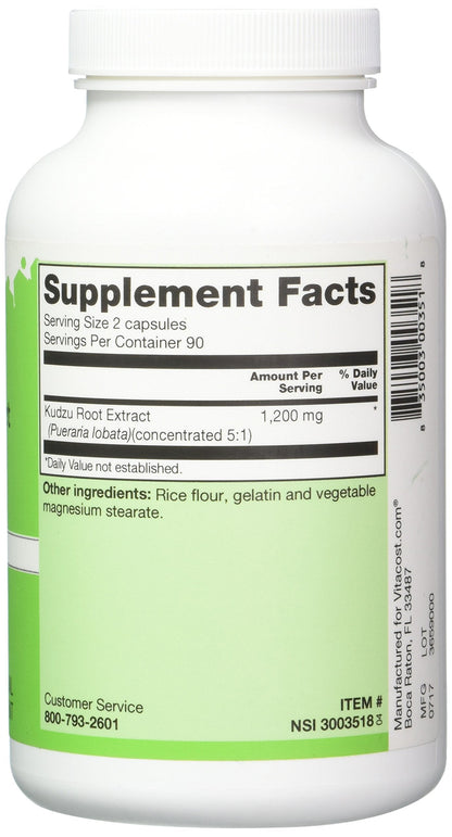 Vitacost Kudzu Root Extract 1200 mg per Serving - 180 Capsules