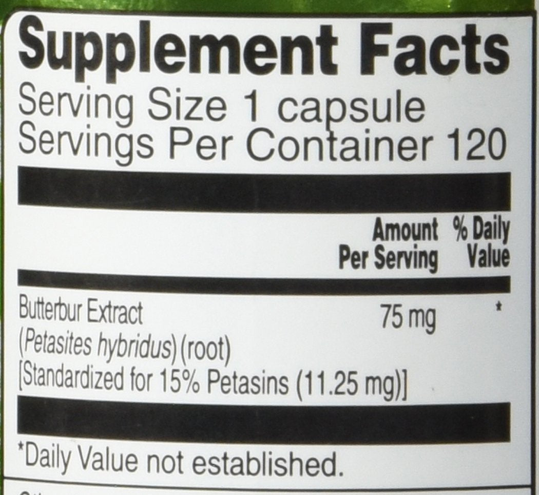 Vitacost Butterbur Extract - Standardized 75 mg | 120 Capsules