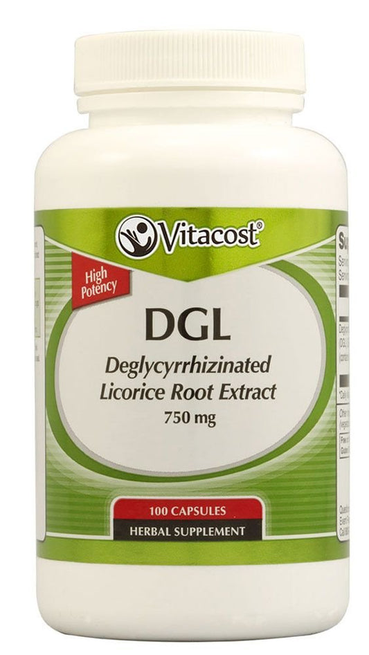 Vitacost DGL Deglycyrrhizinated Licorice Root Extract 750 mg - 100 Capsules BritishVita | Premium UK Vitamins & Wellness Supplements