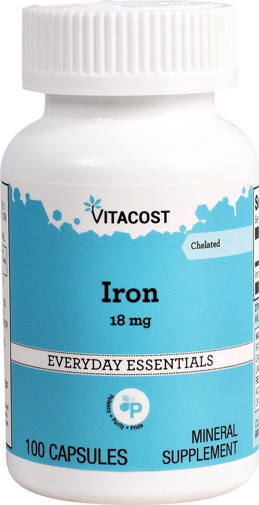 Vitacost Iron - 18 mg - 100 Capsules BritishVita | Premium UK Vitamins & Wellness Supplements