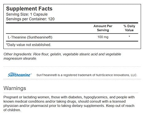 Vitacost L-Theanine from Suntheanine® 100 mg - 120 Capsules