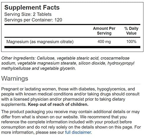 Vitacost Magnesium Citrate 400 mg – 240 Tablets