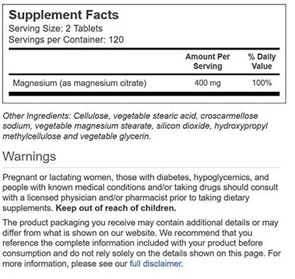 Vitacost Magnesium Citrate 400 mg – 240 Tablets
