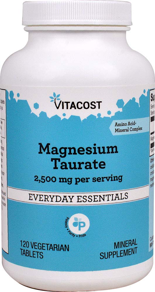 Vitacost Magnesium Taurate - 120 Vegetarian Tablets | 200 mg Magnesium
