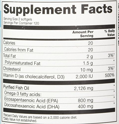 Vitacost Mega EFA-D3 Omega-3 EPA & DHA - 2,126 mg per Serving - 240 Softgels