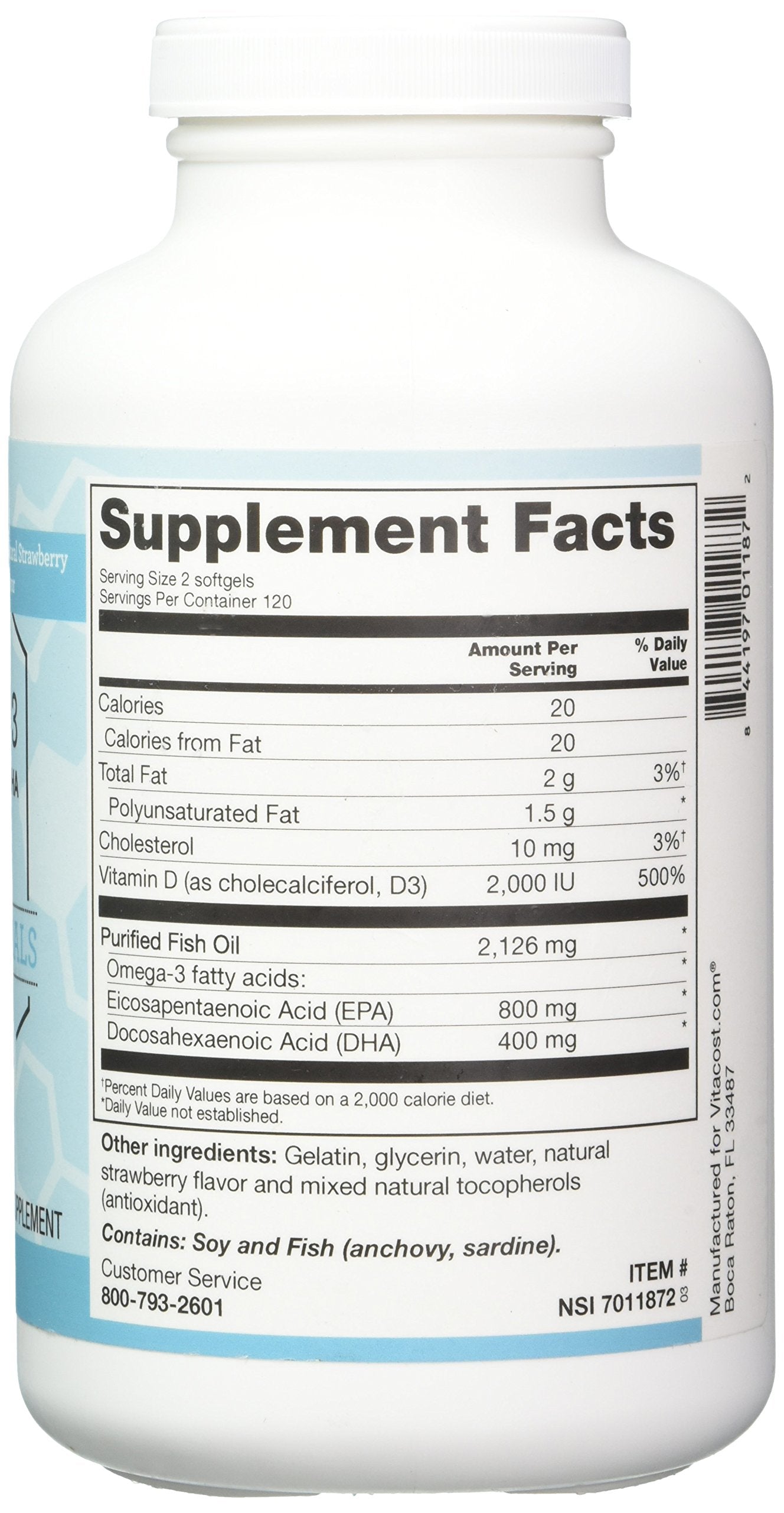 Vitacost Mega EFA-D3 Omega-3 EPA & DHA - 2,126 mg per Serving - 240 Softgels